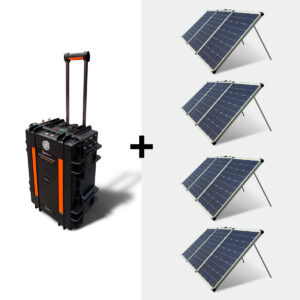 Gerador de energia portátil 3000Wh + 4x painel solar dobrável de 300W