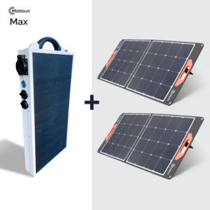 Mobisun Pro Max powerstation (B-stock) + 2 x opvouwbaar 100W zonnepaneel bundel
